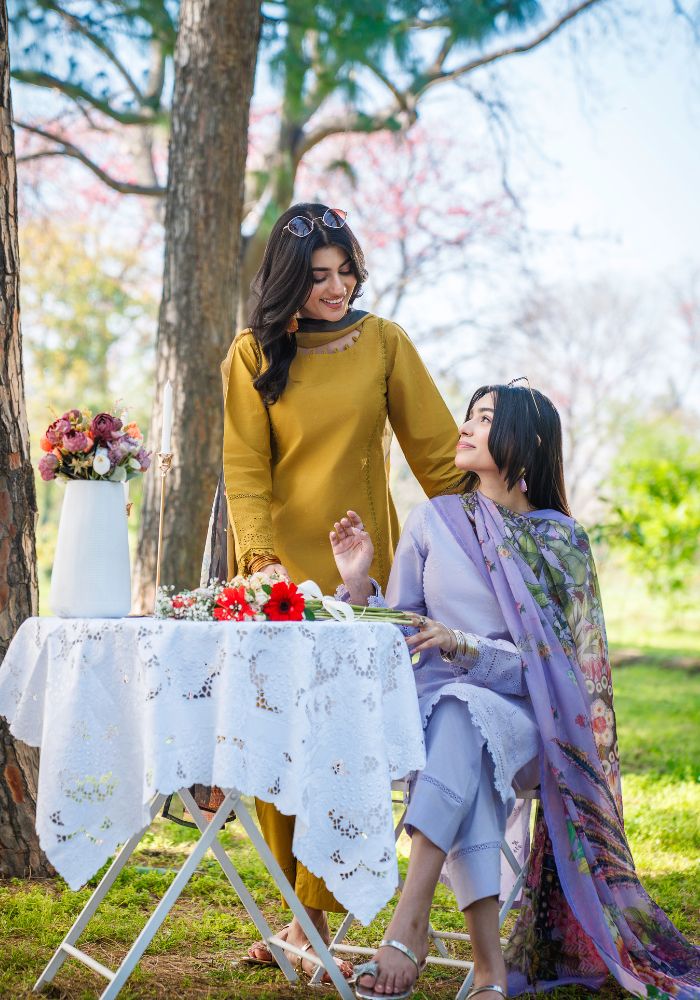 Zari Mustard Bloom – Embroidered 3-Piece Lawn Suit (NLC-102-PK)